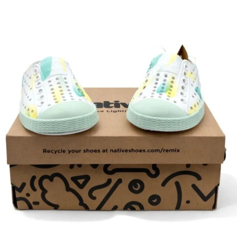 Native Jefferson Toddler Kids Slip-On Water Shoes Calm Green Calm Blob C4